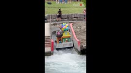 Surreal 'Up Boat' at Thru The Chute Boat Race leaves spectators floating in awe
