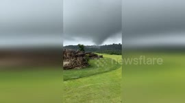 Pitch and stay put! Tornado whirls through golf course in Missouri