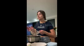 Close call in the kitchen: ceiling collapse during flour sifting