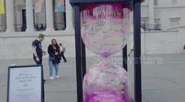 Hourglass structure erected in London to highlight 169 years to close financial gender gap