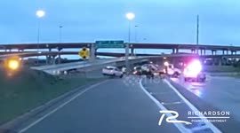 USA: Dramatic Footage Shows Vehicle Crashing into Tow Truck in Richardson