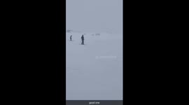 at snow and stacked while on skis, ate snow and knocked front teeth out