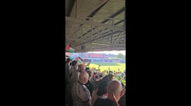 Fans wave Palestinian flags in solidarity at Dalymount Park during Nakba Day match in Dublin