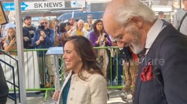 Stella Assange beams at supporters after successful appeal hearing against Julian Assange's extradition to the US