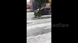 Poland: Storm Brings Hail To Gniezno, Blankets Streets In White 2