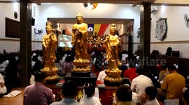 Vesak Worship, Candle Lighting Procession at Brobudur Temple, Medan, Indonesia