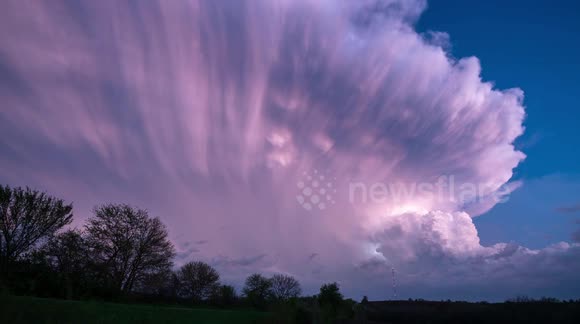 4K Timelapse of a purple lightning storm over southern Oklahoma. 270 photos used to create this short video