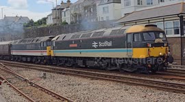 The Cornish Riviera Express promoted by Stateman Rail arrives in Penzance, Cornwall