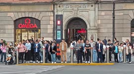 China: Tourists Along The Nanjing Road Pedestrian Street in Shanghai