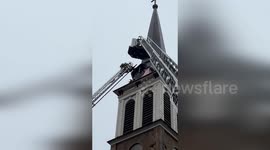 USA: Fire Engulfs Holy Redeemer Catholic Church in Madison
