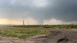 Multi-vortex tornado Near Creta, Oklahoma
