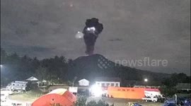 Mount Ibu in West Halmahera, Indonesia, erupted violently as recorded by CCTV PVMBG