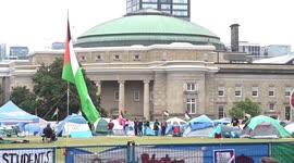 Pro-Palestinian demonstrators at University of Toronto hold solidarity rally