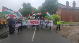 UK: Pro Palestinian protestors demand shutting down a weapon factory in Staffordshire