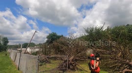 National Weather Service members investigating