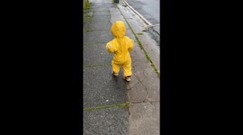 Toddler Duck Waddles And Quacks