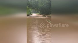 USA: Flooding Strikes Bridge in Tupelo, MS