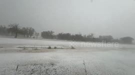 Hailstorm turns Marathon, Texas into winter wonderland