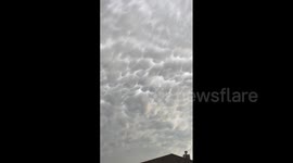 US: Fluffy Mammatus Clouds Hover Above Dallas-Fort Worth Area After Thunderstorms