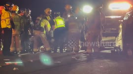 USA: Wildomar Fiery Rollover Collision Causes Injuries