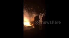 Footage of explosions in Tianjin