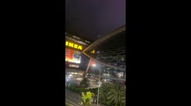 Shopping mall lights resemble solar flares