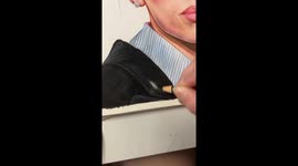 Billie Eilish drawing, completed after 32 hours.