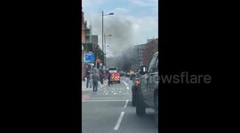 Car fire by Euston station causes travel chaos in London