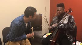 Cello and recorder beatbox jamming freestyle