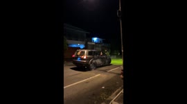 Modified Mitsubishi Montero Does a long Burnout before leaving