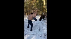 Outdoor training with bear