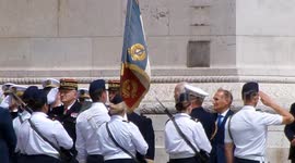 Joe Biden on the Champs-Elysées, Paris, France. (8 may 2024)  After participating on Thursday, with Emmanuel Macron, in the commemorations of the 1944 Allied landings, Joe Biden is on a state visit this Saturday to Paris. On the program: a ceremony at the