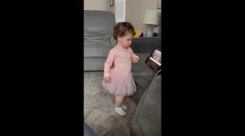 18 month old Hazel looking like she has done this before! Maybe in a past life! She’s in NY so she is available for the Ballet!