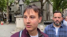 2 SUSPICIOUS cyclists in BALACLAVAS almost collide with my phone and tripod during an interview whilst filming in front of Police at the Israel Protest in London