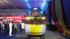 China-developed train rolls off, to be put into operation in Malaysia