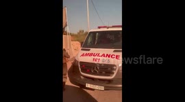 Gaza: Two Palestine Red Crescent ambulances at the Al-Murabba’a checkpoint