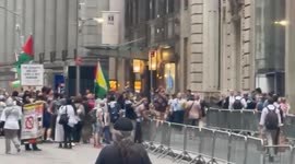 US: Anti-Israel Demonstrators Protest Outside Nova Music Festival Exhibition In NYC