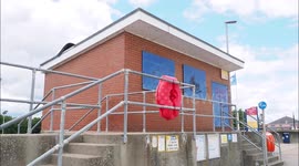 Pigeons nest in roof of former lifeguard hut in Kent, UK