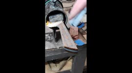 Oiling up the chocolat bar handle of my freshly finished chefs knife.