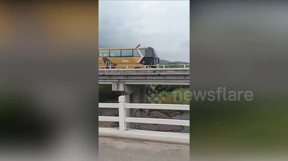 Passengers chase out-of-control bus with failed brakes as it rolls away ...