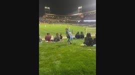 Overexcited kid almost loses battle to intrusive thoughts by trying to ram into lady's butt