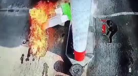 A Fuel Hose Out Of A Sedan Car In Indonesia Causes A Fire At A Gas Station, Shocking Residents