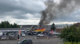 Smoke billows into air as car valet centre catches fire in Scotland's Stirling