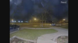 Security Camera Captures Late-Night Car Crash