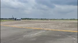 Indian Air Force aircraft carrying bodies of 46 Indians who died in Kuwait fire arrives in India