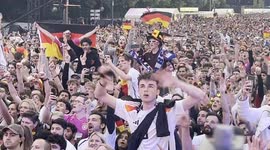 German fans at Brandenburg Gate Fan Zone during the opening match against Scotland