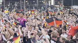 German fans at Brandenburg Gate Fan Zone during the opening match against Scotland