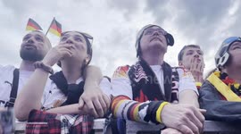 German fans at Brandenburg Gate Fan Zone during the opening match against Scotland