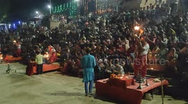 Hindu devotees on the occasion for Ganga Dussehra gather bank side Ganga river arti for praying family well wishes