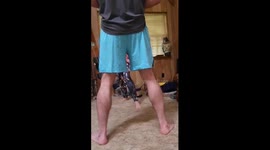 Katie does a karate kick